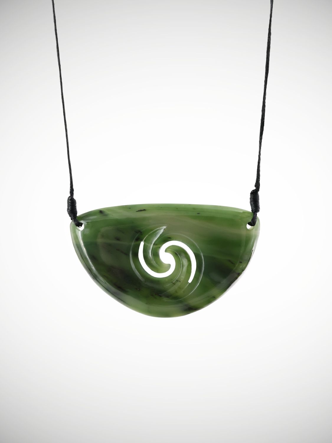 Moko Pounamu Kouma (Breastplate) Genuine NZ Kahotea Greenstone - Oaonui