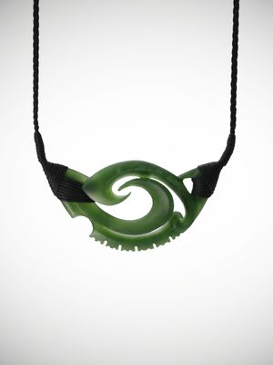 Moko Pounamu Kouma (Breastplate) Genuine NZ Kahurangi Greenstone - Maraeroa