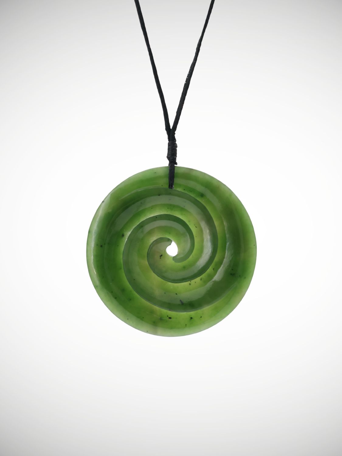 Moko Pounamu Contemporary Double Koru NZ Genuine Kahurangi Greenstone - Matakanui