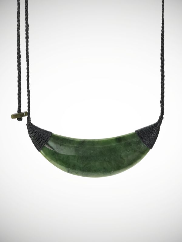 Moko Pounamu Kouma (Breastplate) Genuine NZ Kawakawa Greenstone - Mangawara