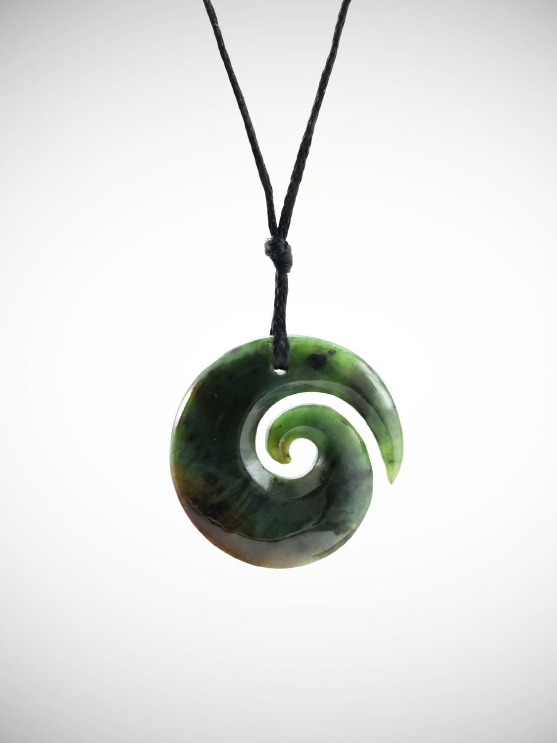 Moko Pounamu Koru NZ Genuine Kawakawa Greenstone - Mangakura