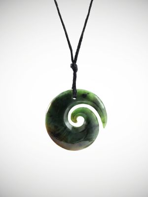 Moko Pounamu Koru NZ Genuine Kawakawa Greenstone - Mangakura Moko Pounamu Koru NZ Genuine Kawakawa Greenstone - Mangakura