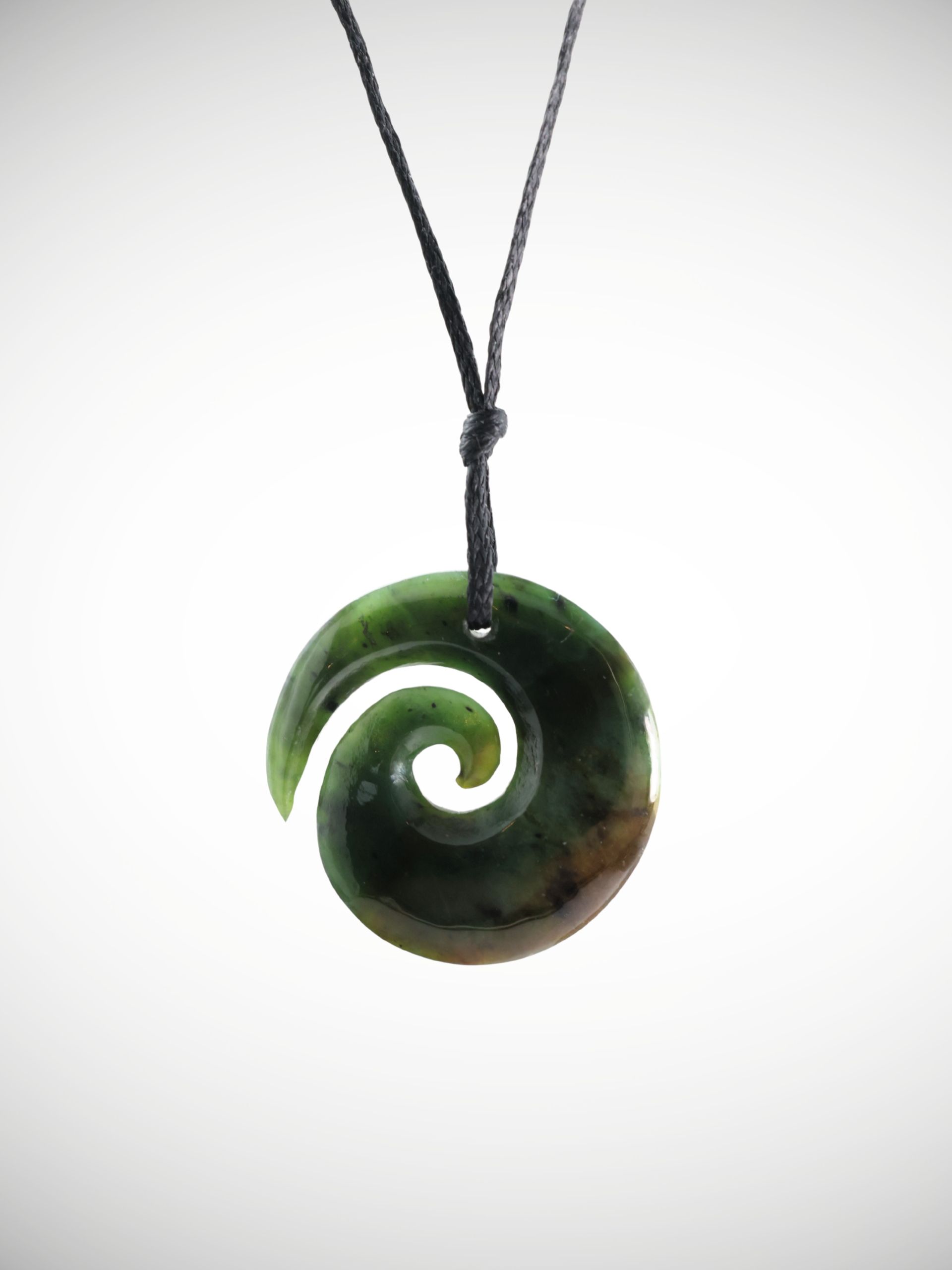 Moko Pounamu Koru NZ Genuine Kawakawa Greenstone - Mangakura