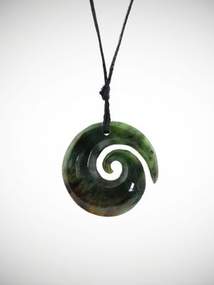 Moko Pounamu Koru NZ Genuine Kawakawa Greenstone - Mangakino