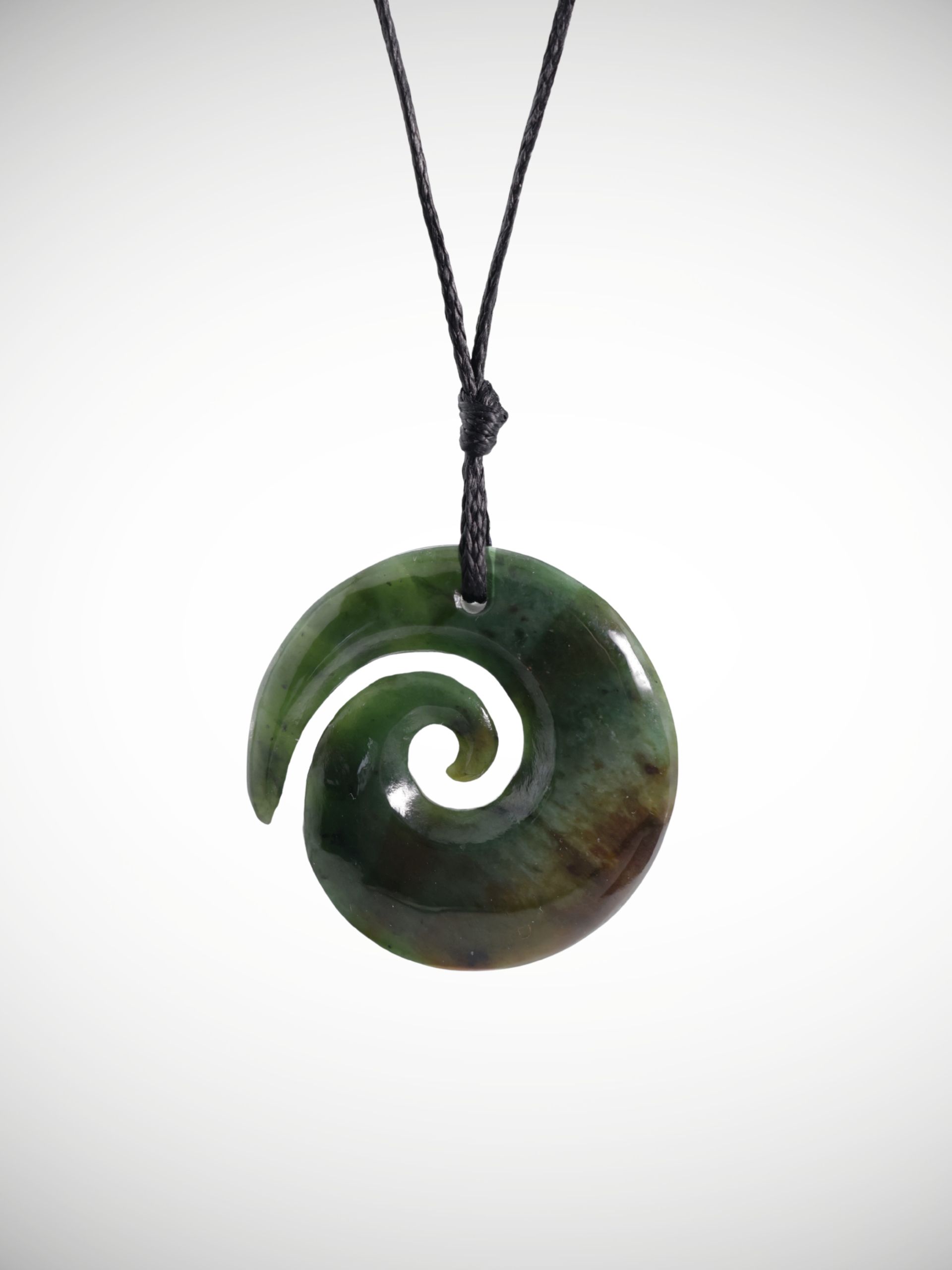 Moko Pounamu Koru NZ Genuine Kawakawa Greenstone - Mangakino