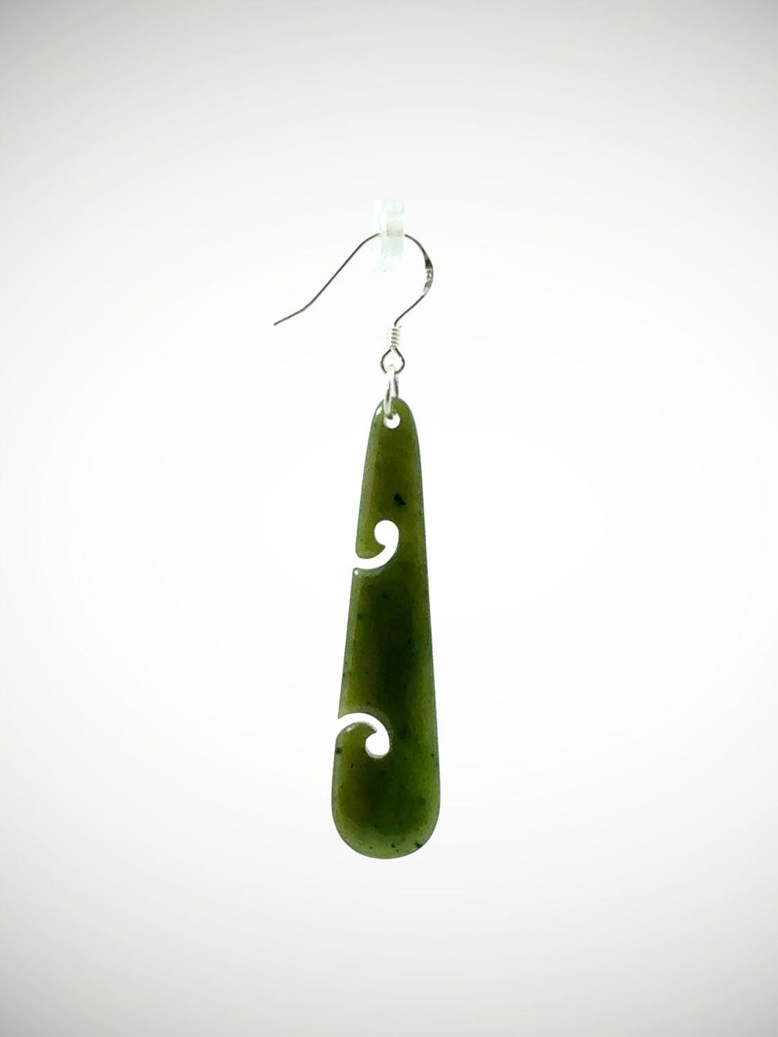 Moko Pounamu Genuine NZ Kawakawa Greenstone & Sterling Silver Earrings - Waiapu Moko Pounamu Genuine NZ Kawakawa Greenstone & Sterling Silver Earrings - Waiapu
