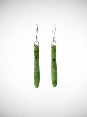 Moko Pounamu Genuine NZ Kahurangi Greenstone & Sterling Silver Earrings - Waiariari Moko Pounamu Genuine NZ Kahurangi Greenstone & Sterling Silver Earrings - Waiariari