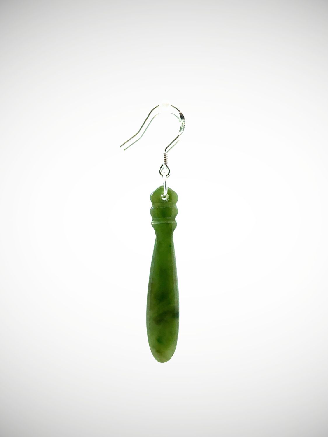 Moko Pounamu Genuine NZ Kahurangi Greenstone & Sterling Silver Earrings - Waiau Moko Pounamu Genuine NZ Kahurangi Greenstone & Sterling Silver Earrings - Waiau