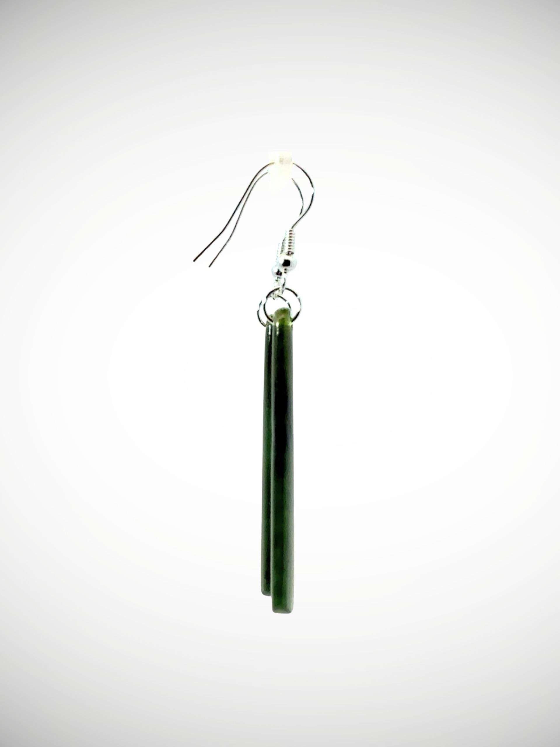 Moko Pounamu Genuine NZ Kawakawa Greenstone & Sterling Silver Earrings - Waihao