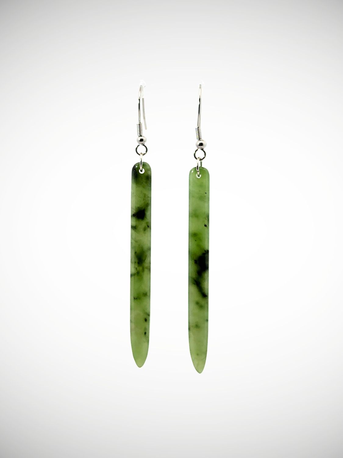 Moko Pounamu Genuine NZ Kahurangi Greenstone & Sterling Silver Earrings - Waiharakeke Moko Pounamu Genuine NZ Kahurangi Greenstone & Sterling Silver Earrings - Waiharakeke