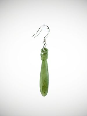 Moko Pounamu Genuine NZ Kahurangi Greenstone & Sterling Silver Earrings - Waihaorunga