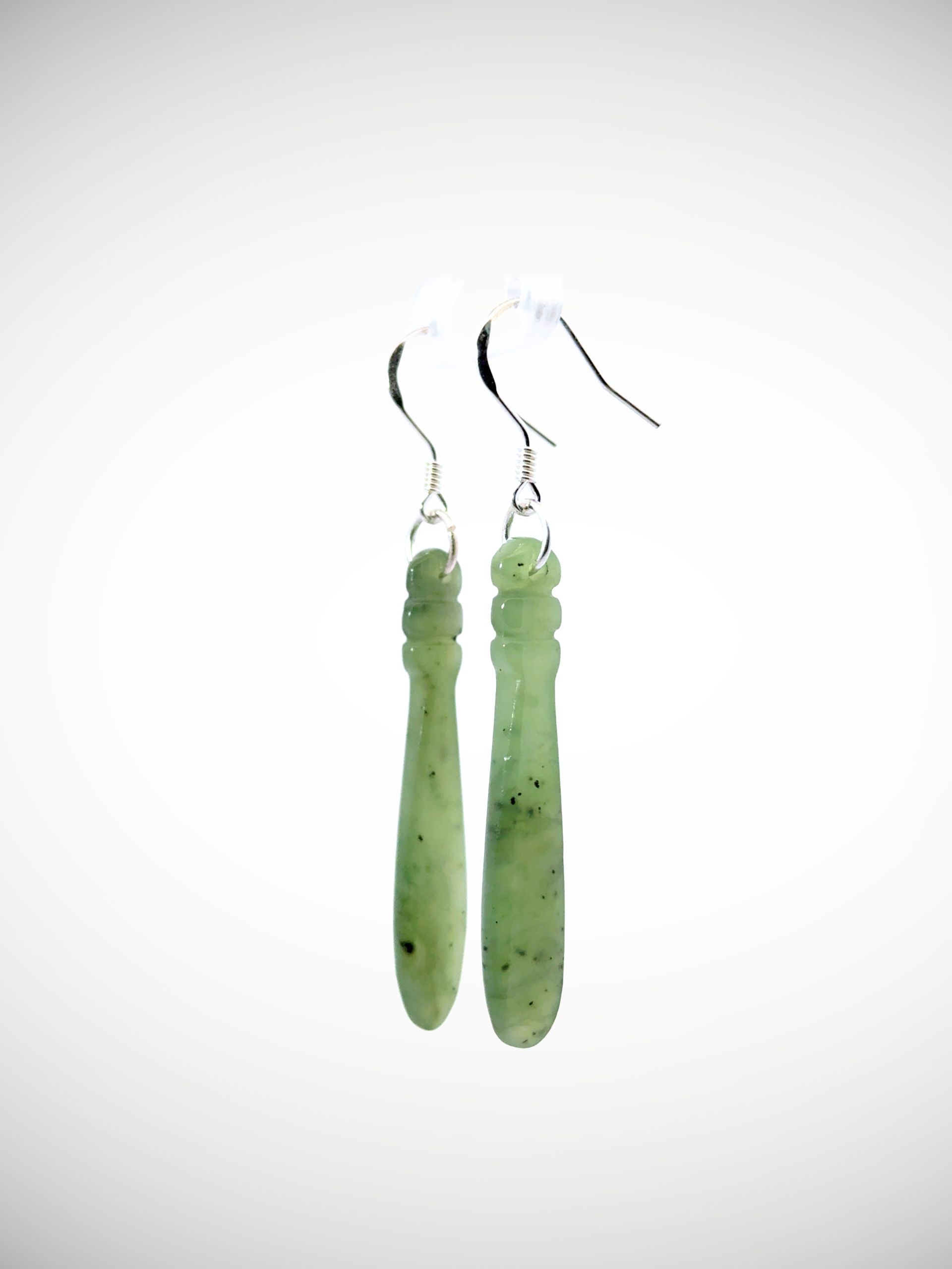 Moko Pounamu Genuine NZ Kahurangi Greenstone & Sterling Silver Earrings - Waihaorunga