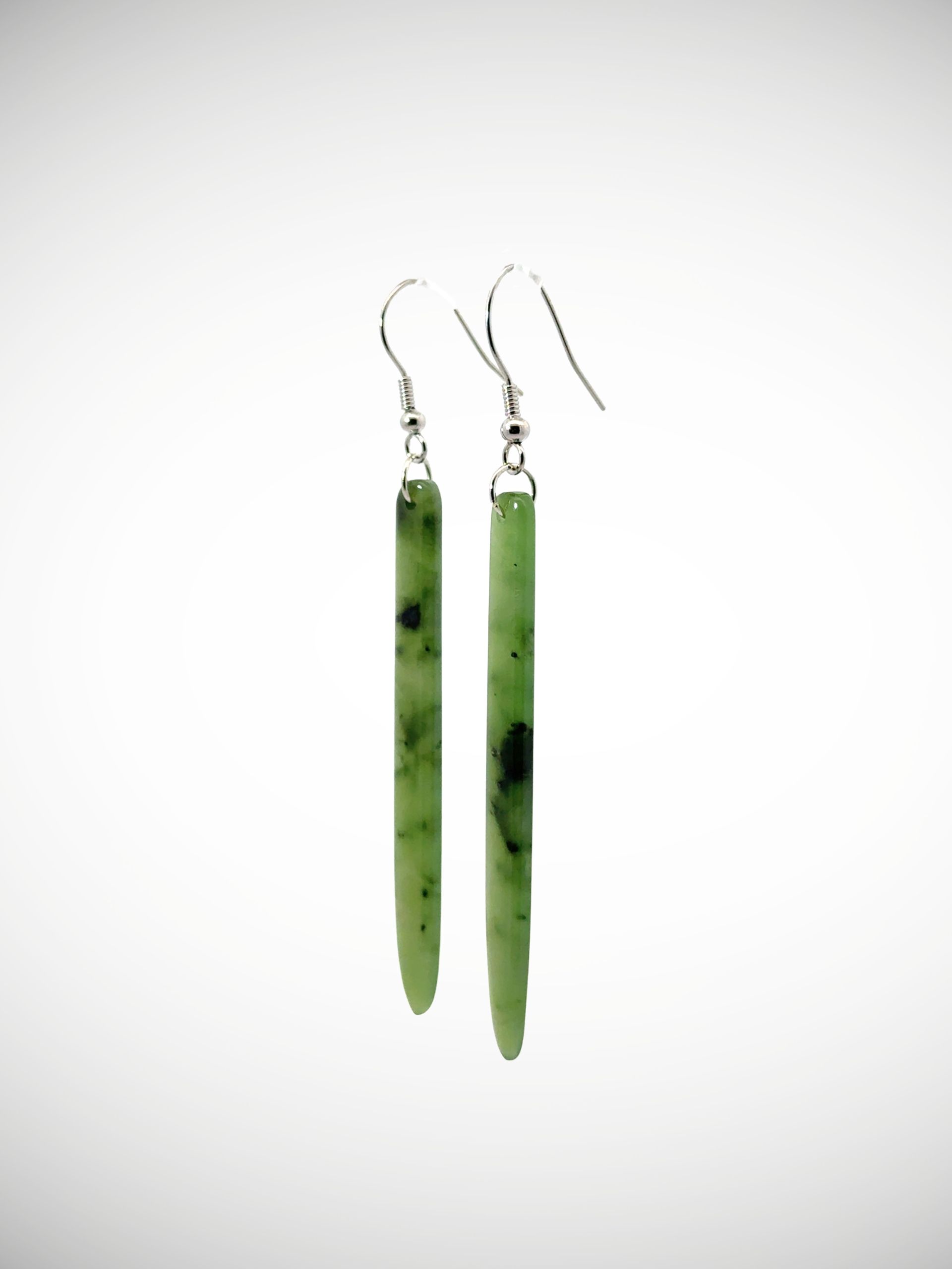 Moko Pounamu Genuine NZ Kahurangi Greenstone & Sterling Silver Earrings - Waiharakeke
