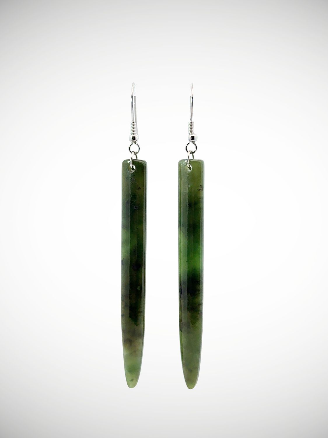 Moko Pounamu Genuine NZ Kawakawa Greenstone & Sterling Silver Earrings - Waihau Moko Pounamu Genuine NZ Kawakawa Greenstone & Sterling Silver Earrings - Waihau