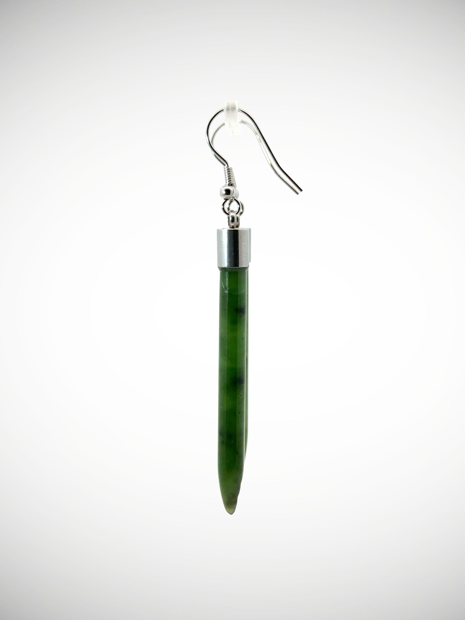 Moko Pounamu Genuine NZ Kawakawa Greenstone & Sterling Silver Earrings - Waihinau