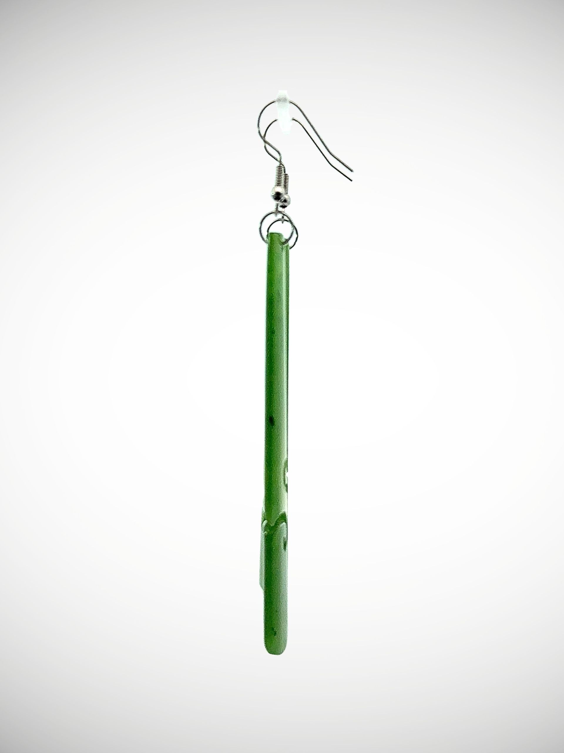 Moko Pounamu Genuine NZ Kawakawa Greenstone & Sterling Silver Earrings - Waihou