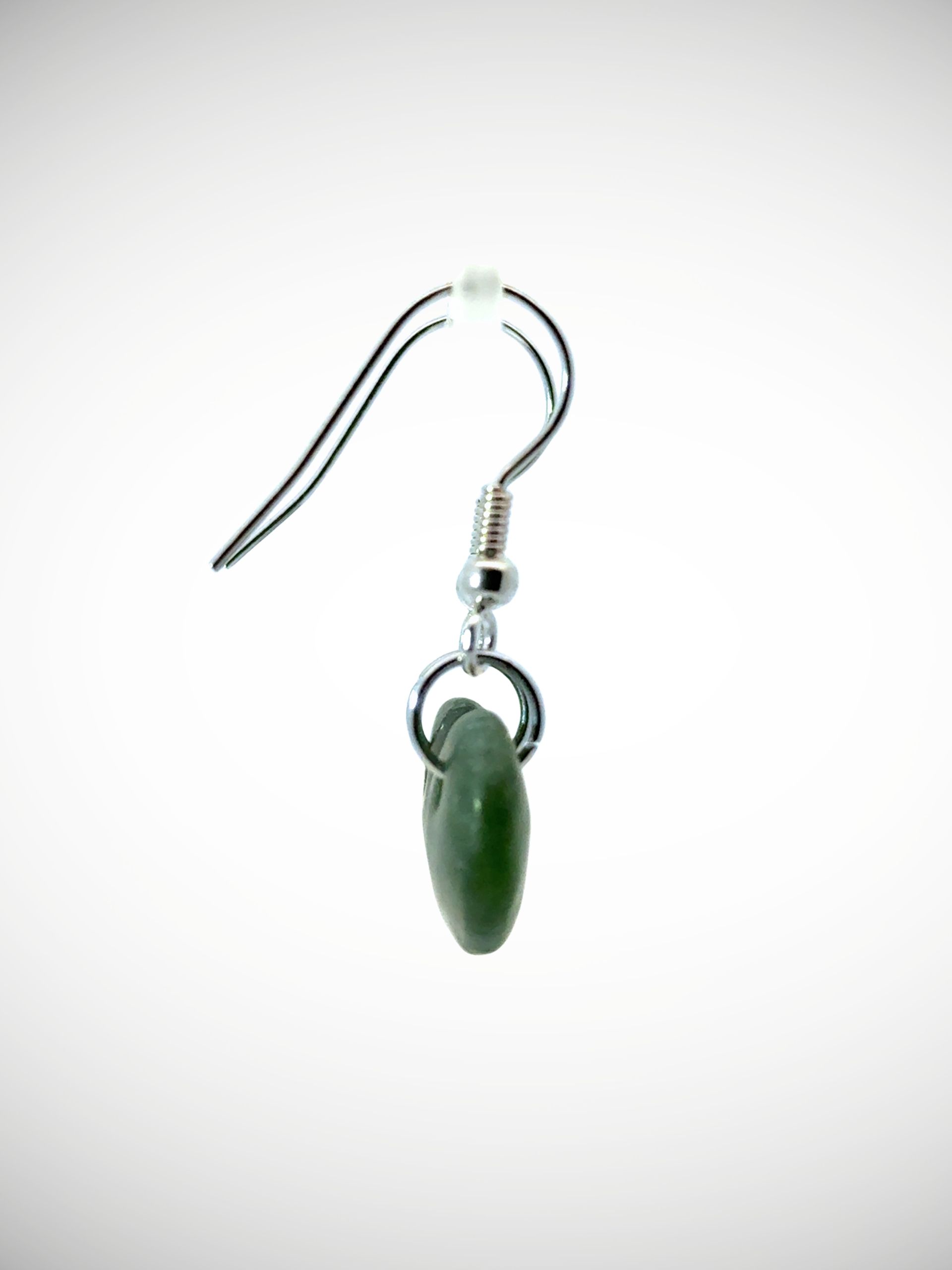 Moko Pounamu Porohita (Disc) Genuine NZ Kawakawa Greenstone & Sterling Silver Earrings - Waikaraka
