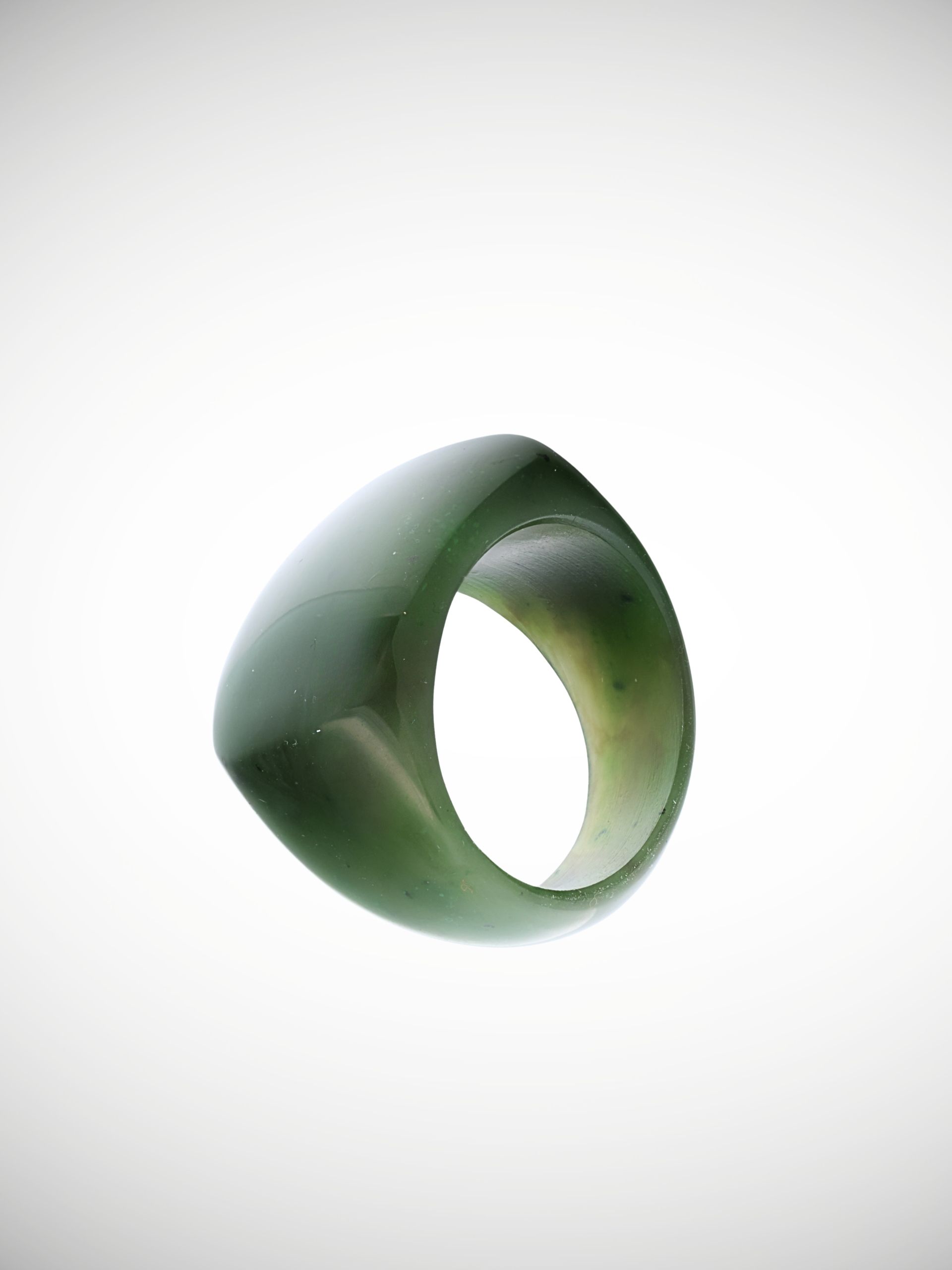 Moko Pounamu Nord Ring Genuine NZ Kawakawa Greenstone - Waimaru