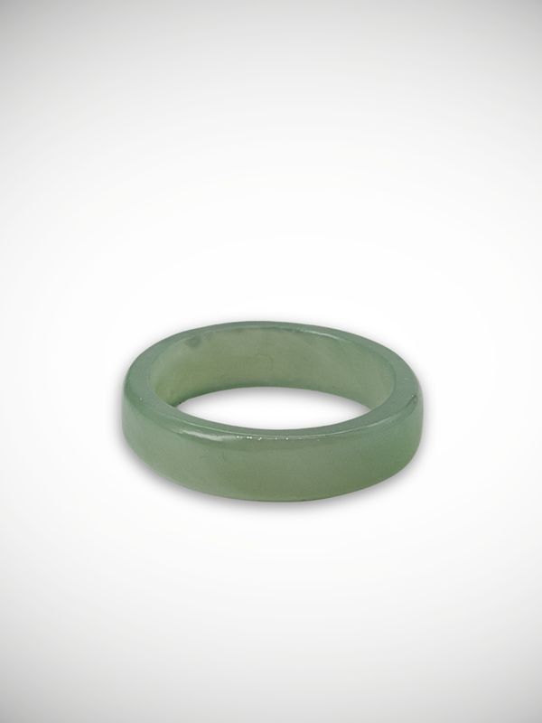 Moko Pounamu Flat Band Ring Genuine NZ Inanga Greenstone - Waimatua