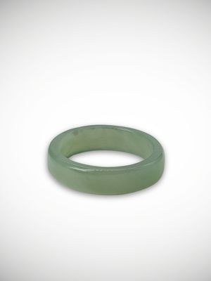 Moko Pounamu Flat Band Ring Genuine NZ Inanga Greenstone - Waimatua