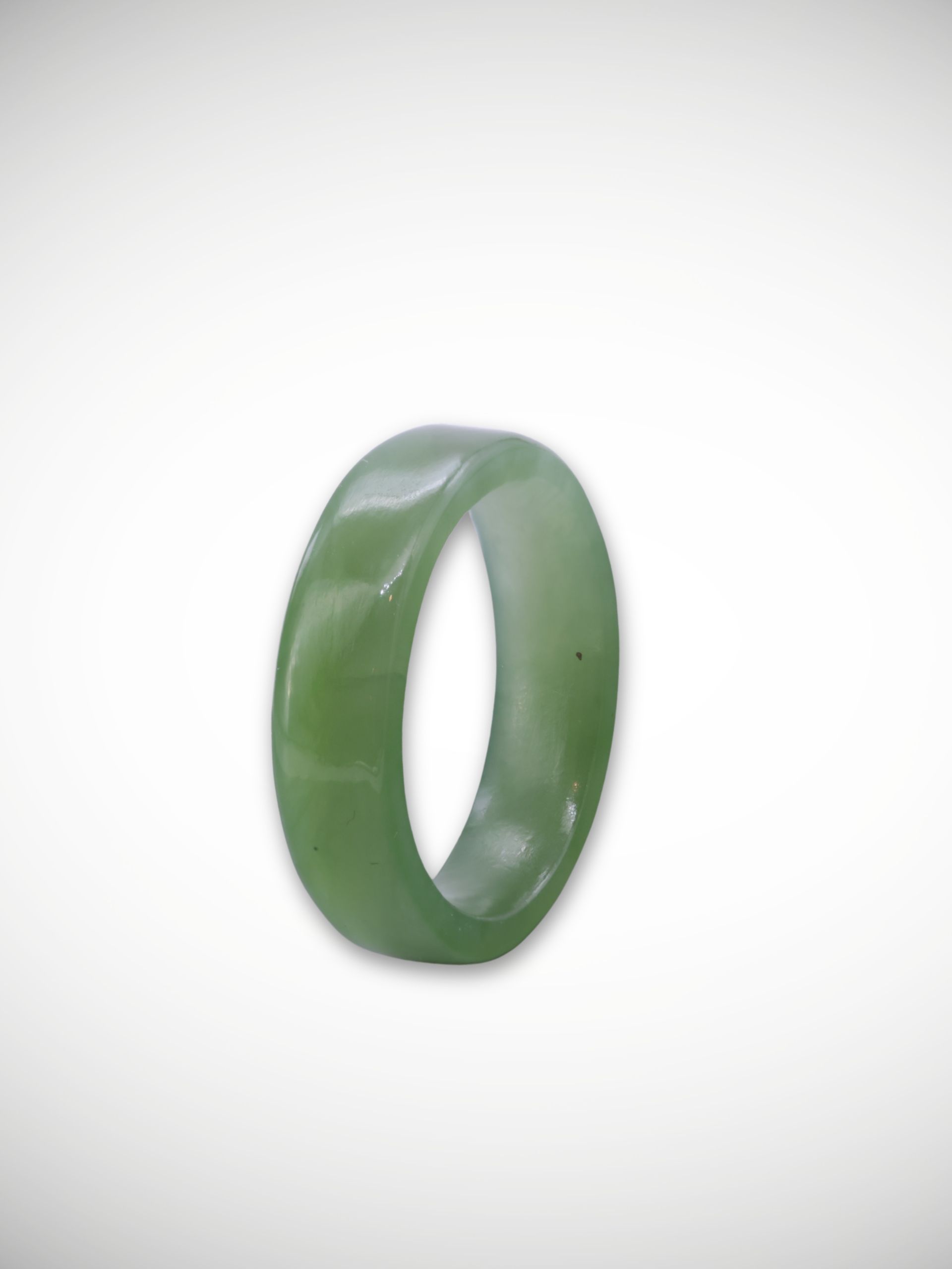 Moko Pounamu Flat Band Ring Genuine NZ Inanga Greenstone - Waimarie