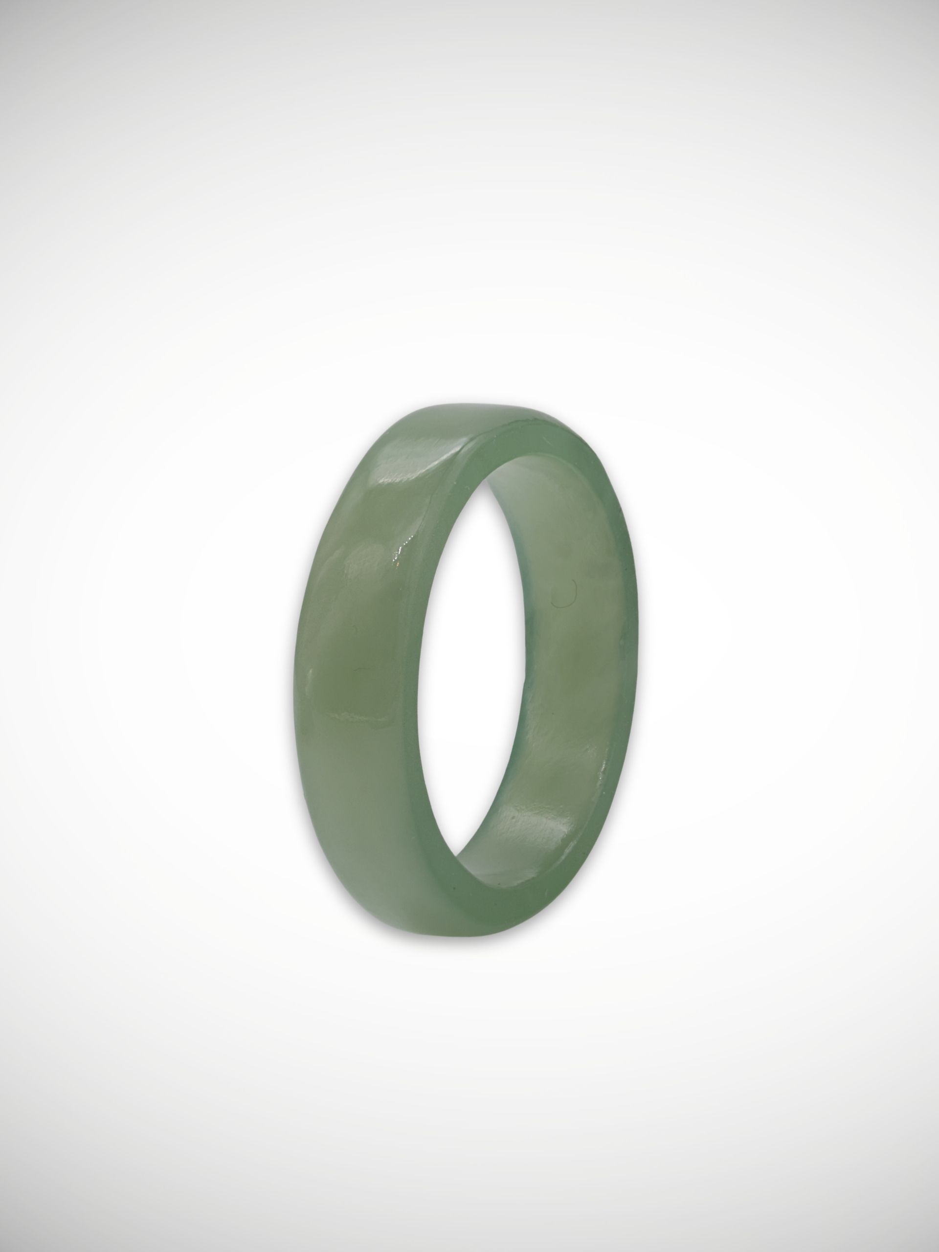 Moko Pounamu Flat Band Ring Genuine NZ Inanga Greenstone - Waimatua