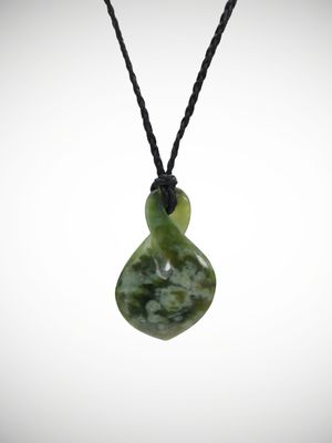 Moko Pounamu Single Pikorua Genuine NZ Kawakawa Flower Greenstone - Waingaro
