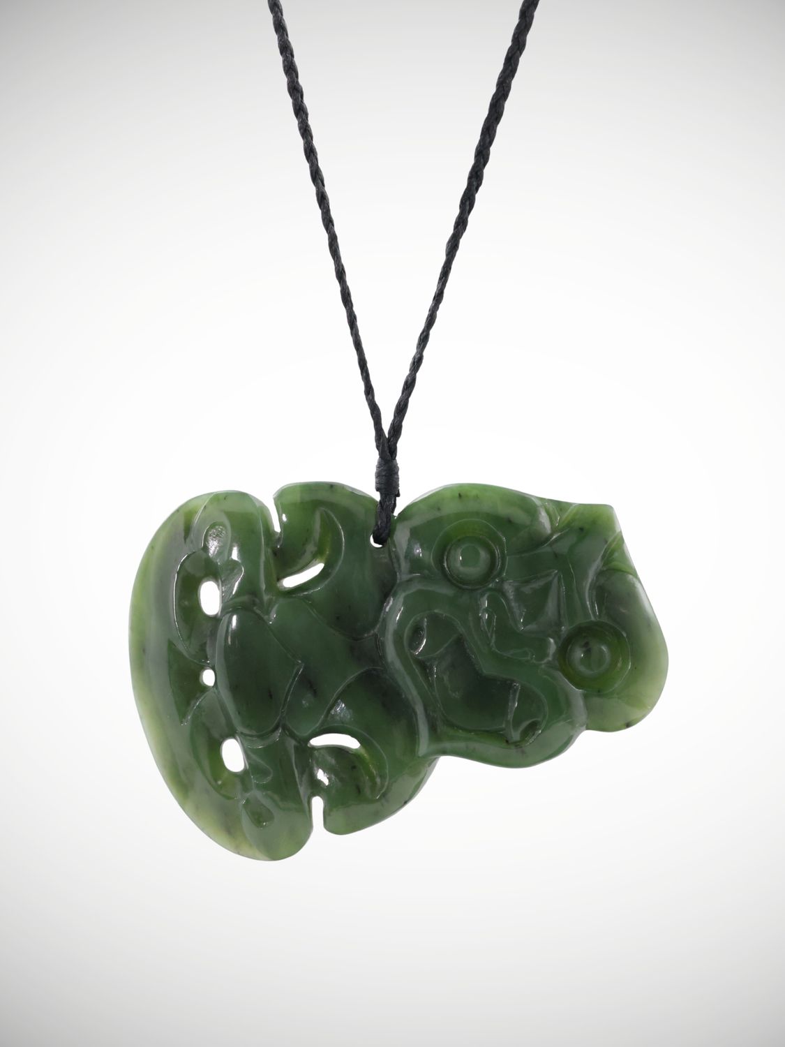 Moko Pounamu Hei Tiki Genuine NZ Kawakawa Greenstone - Kereone Moko Pounamu Hei Tiki Genuine NZ Kawakawa Greenstone - Kereone