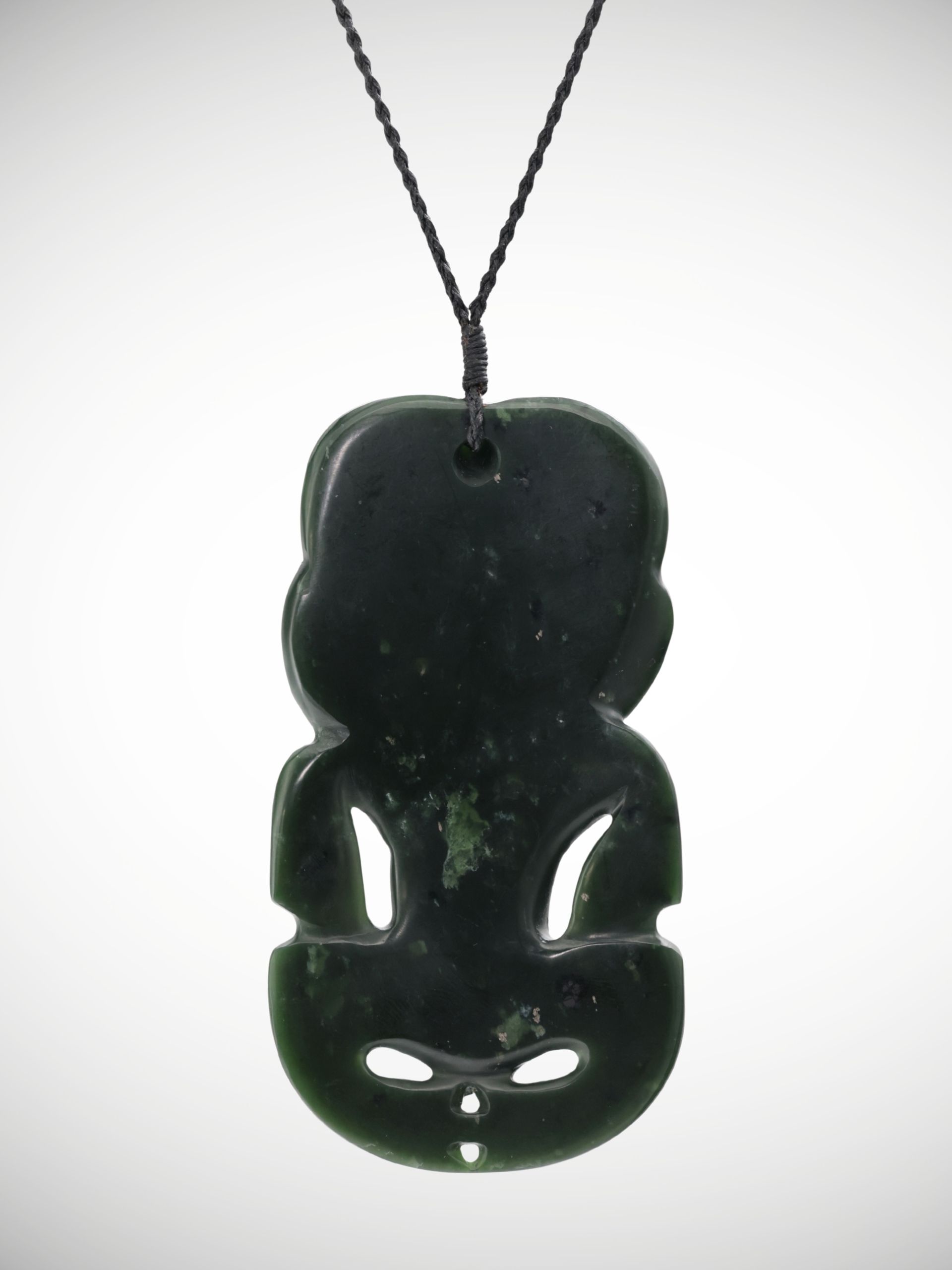 Moko Pounamu Hei Tiki Genuine NZ Kawakawa Greenstone - Maungatua