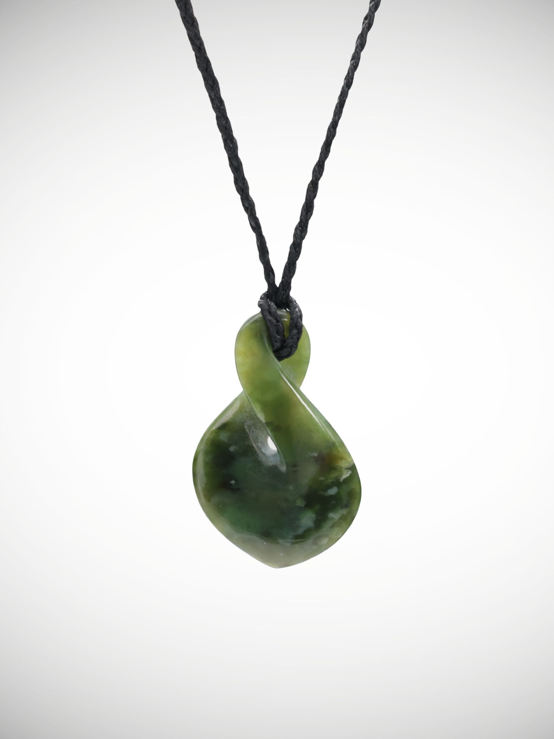 Moko Pounamu Single Pikorua Genuine NZ Kawakawa Flower Greenstone - Waingaro