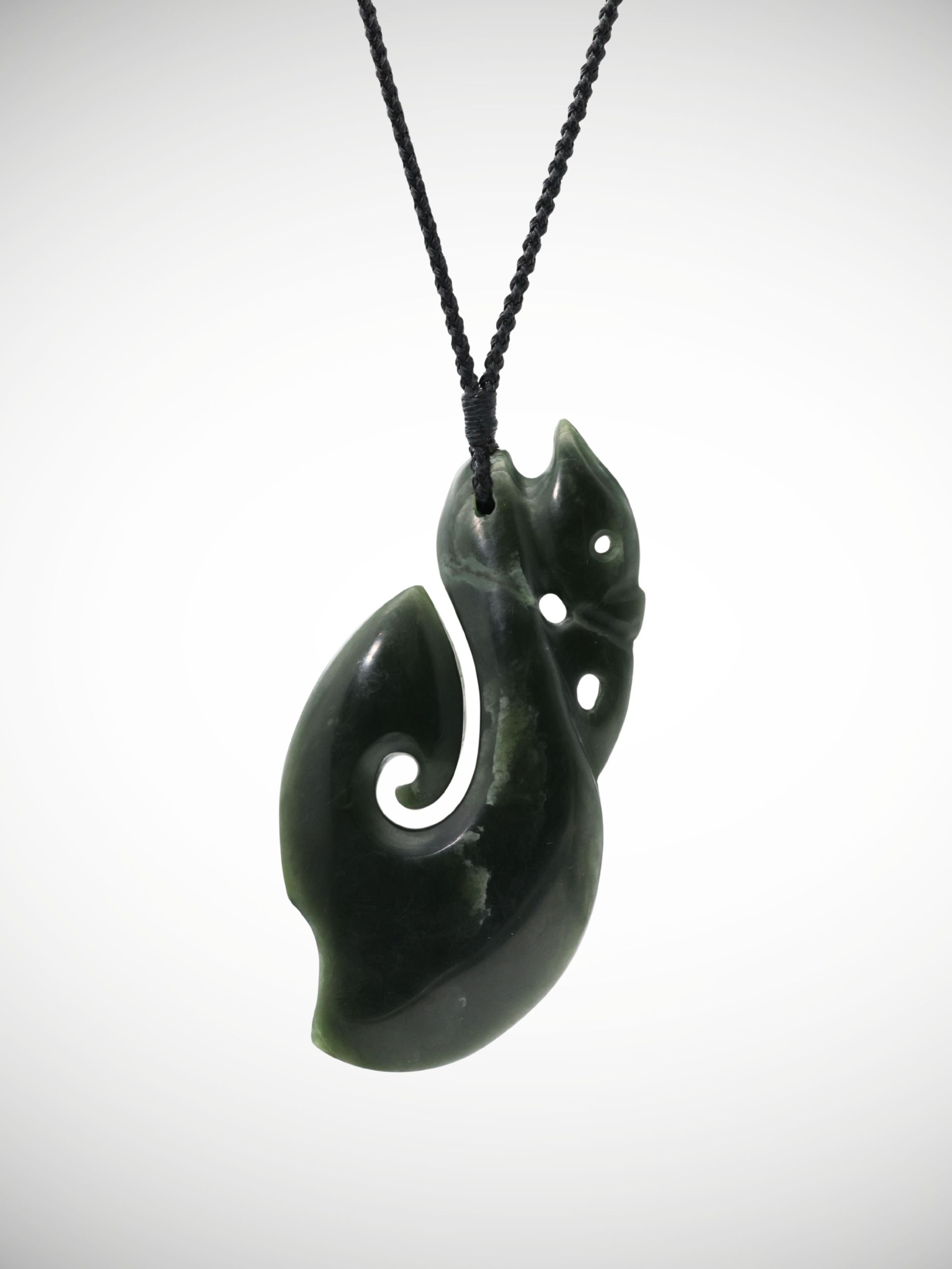 Moko Pounamu Manaia Genuine NZ Kawakawa Greenstone - Mangati