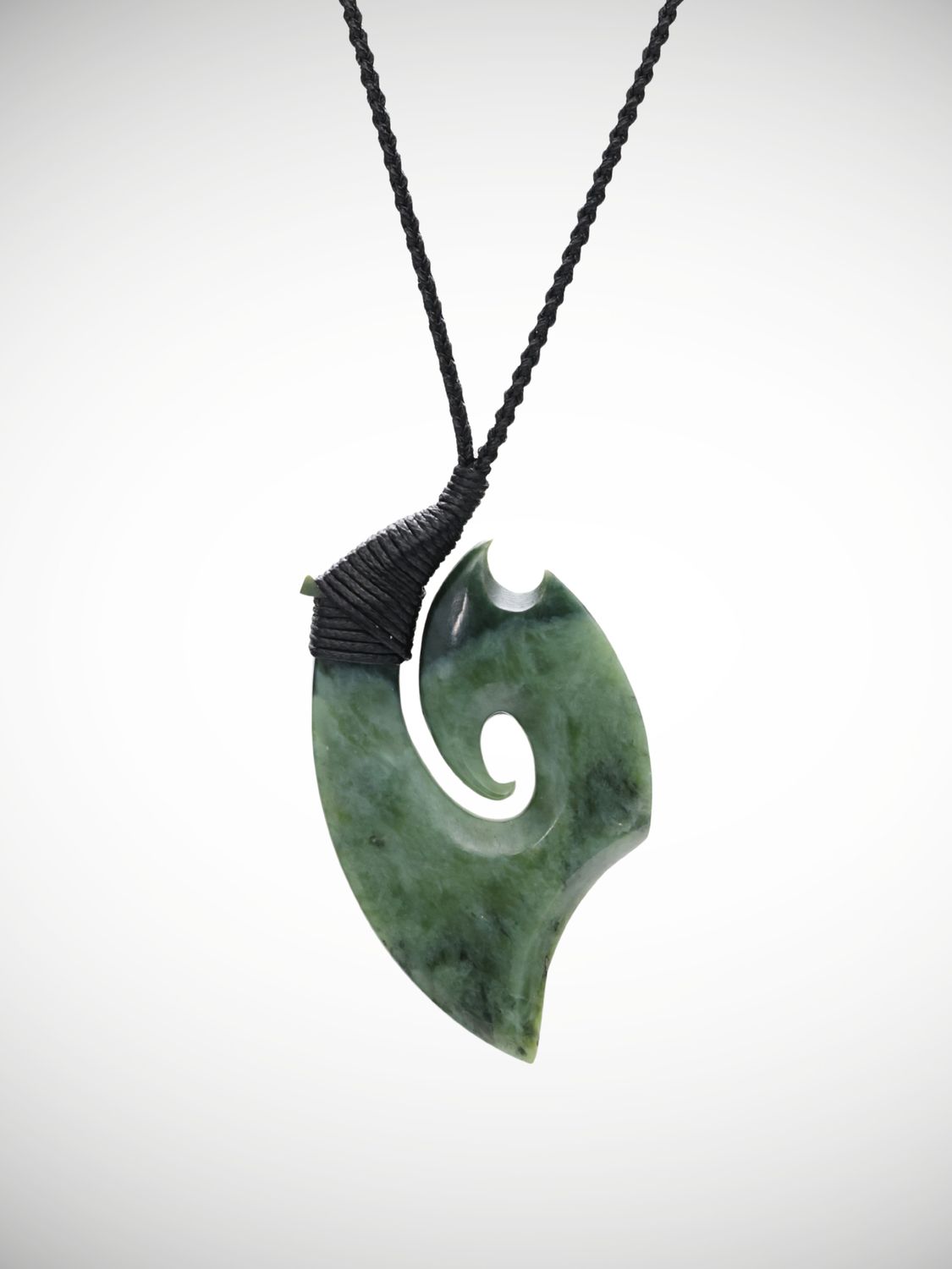 Moko Pounamu Hei Matau Genuine NZ Kahotea Greenstone - Mangapai Moko Pounamu Hei Matau Genuine NZ Kahotea Greenstone - Mangapai