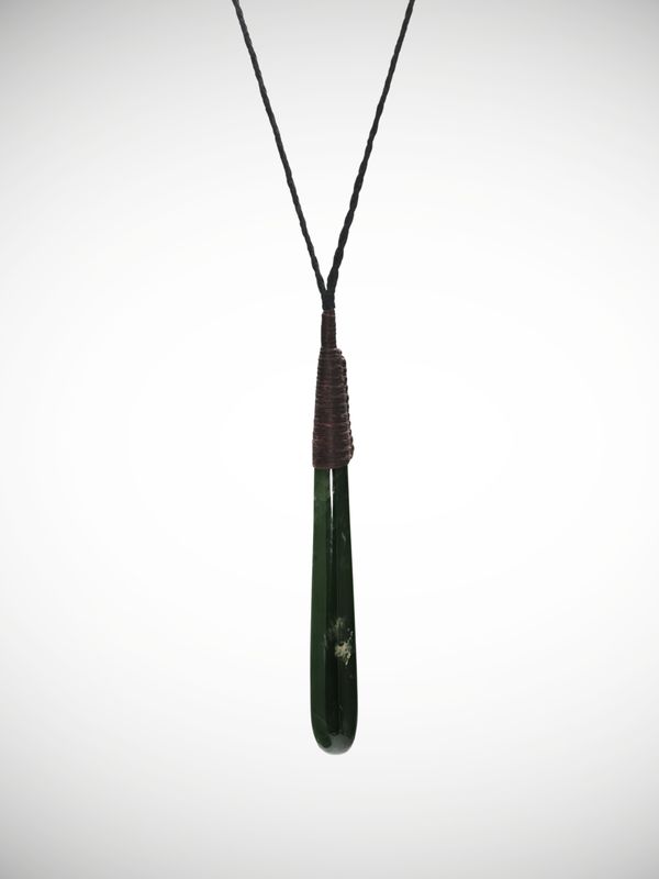 Moko Pounamu Roimata (Teardrop) Genuine NZ Kawakawa Greenstone - Mangaotaki