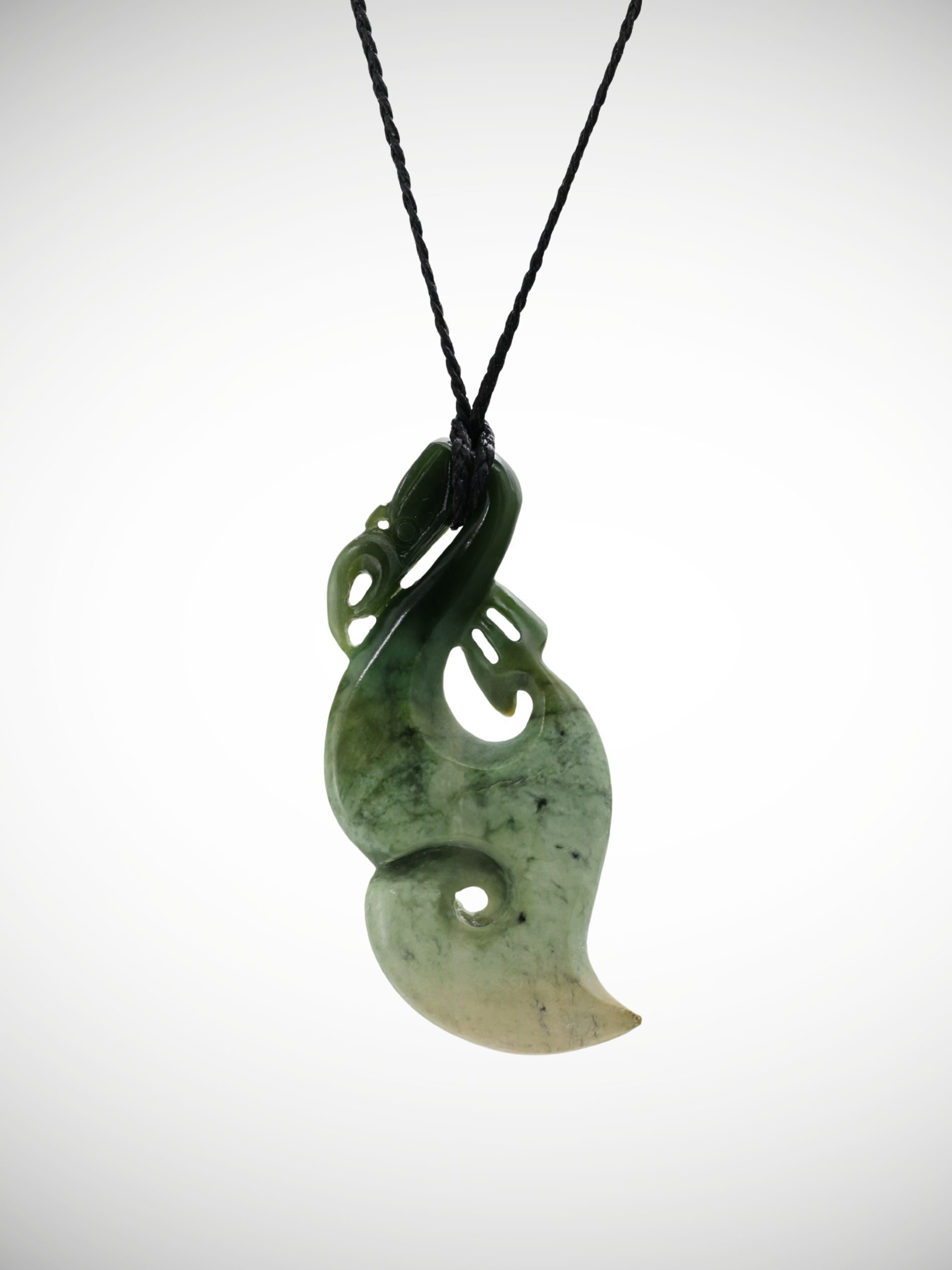 Moko Pounamu Manaia Genuine NZ Kawakawa Flower Greenstone - Maraetai