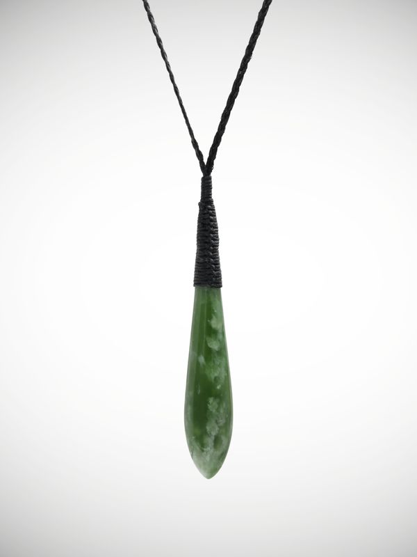 Moko Pounamu Roimata (Teardrop) Genuine NZ Kahurangi Flower Greenstone - Mangamahu Moko Pounamu Roimata (Teardrop) Genuine NZ Kahurangi Flower Greenstone - Mangamahu