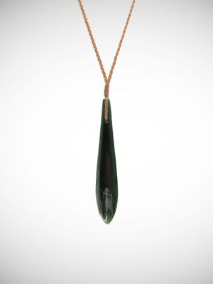 Moko Pounamu Roimata (Teardrop) Genuine NZ Kawakawa Greenstone - Mangapu