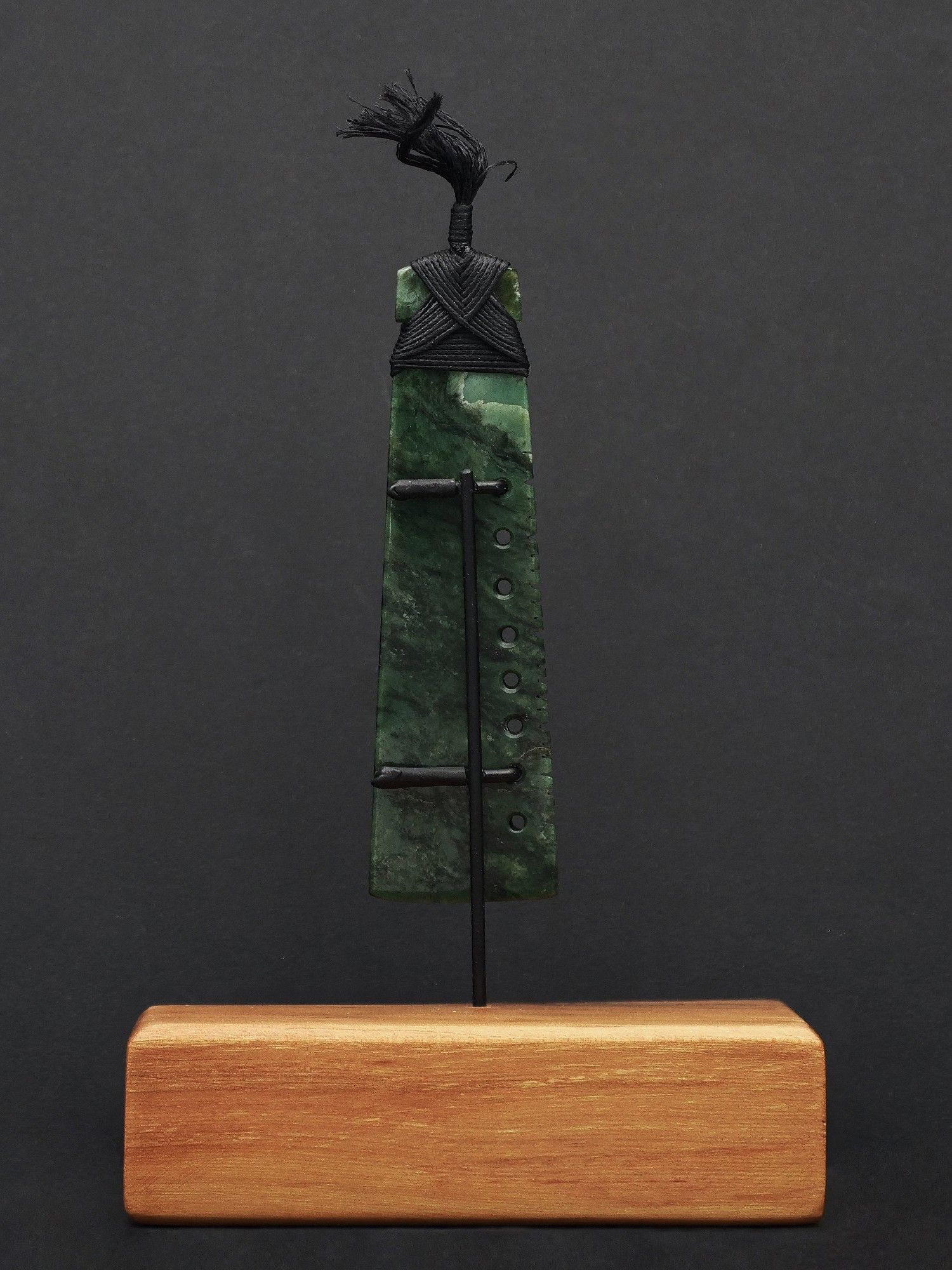 Moko Pounamu Notched Toki NZ Genuine Kawakawa Greenstone - Ohaaki