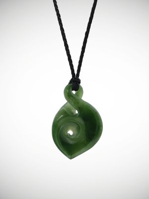 Moko Pounamu Single Pikorua NZ Genuine Kahurangi Greenstone - Motukina