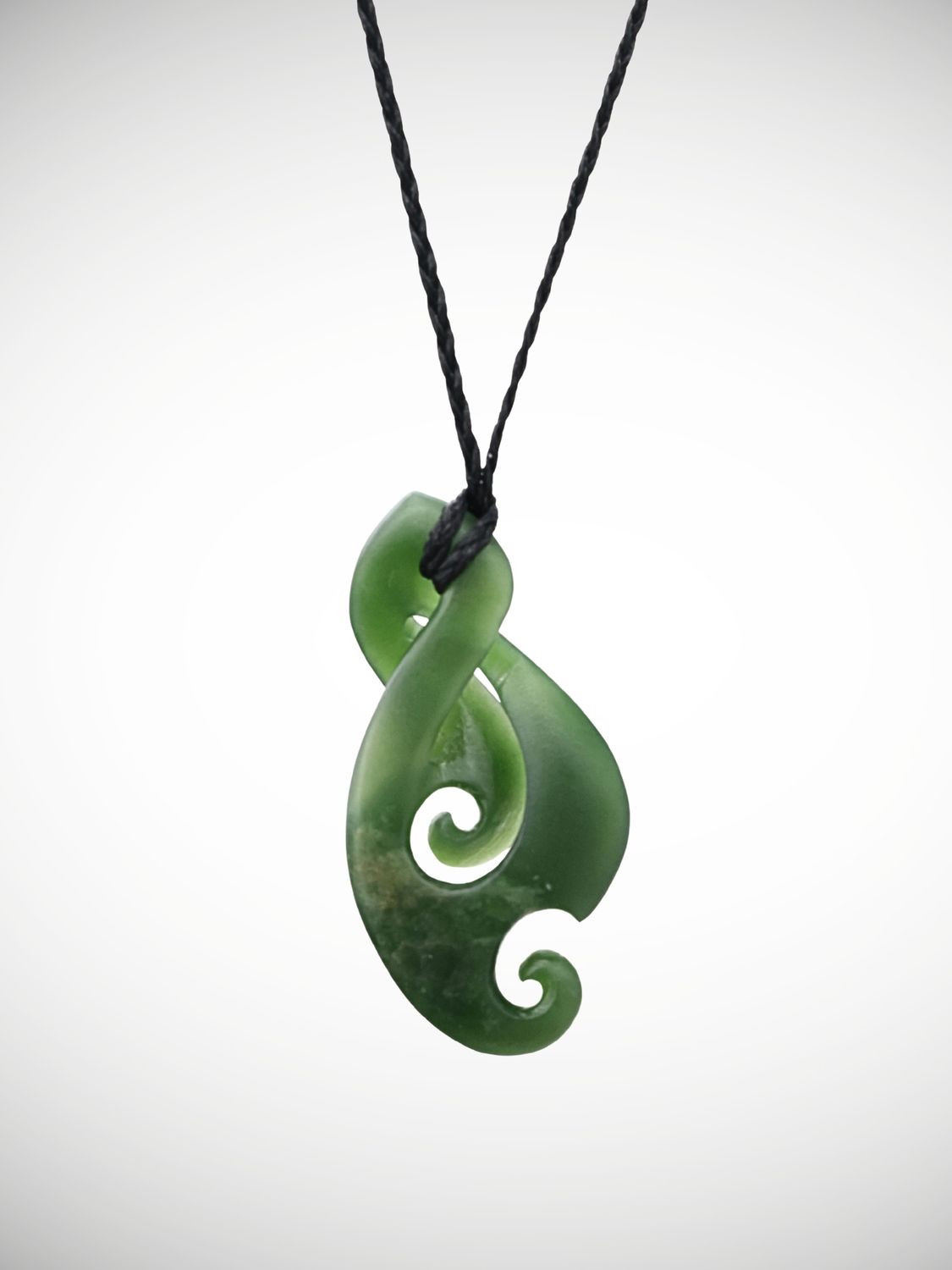 Moko Pounamu Single Pikorua Koru Genuine NZ Kawakawa Flower Greenstone - Motutaiko Moko Pounamu Single Pikorua Koru Genuine NZ Kawakawa Flower Greenstone - Motutaiko