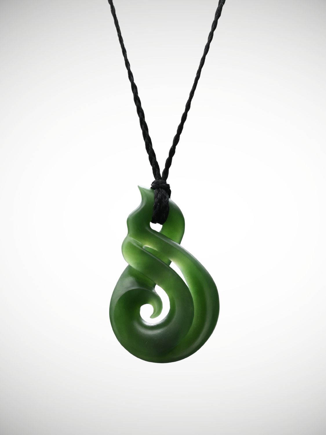 Moko Pounamu Single Pikorua Koru Genuine NZ  Kawakawa Greenstone - Ngaionui