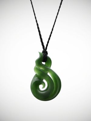 Moko Pounamu Single Pikorua Koru Genuine NZ  Kawakawa Greenstone - Ngaionui