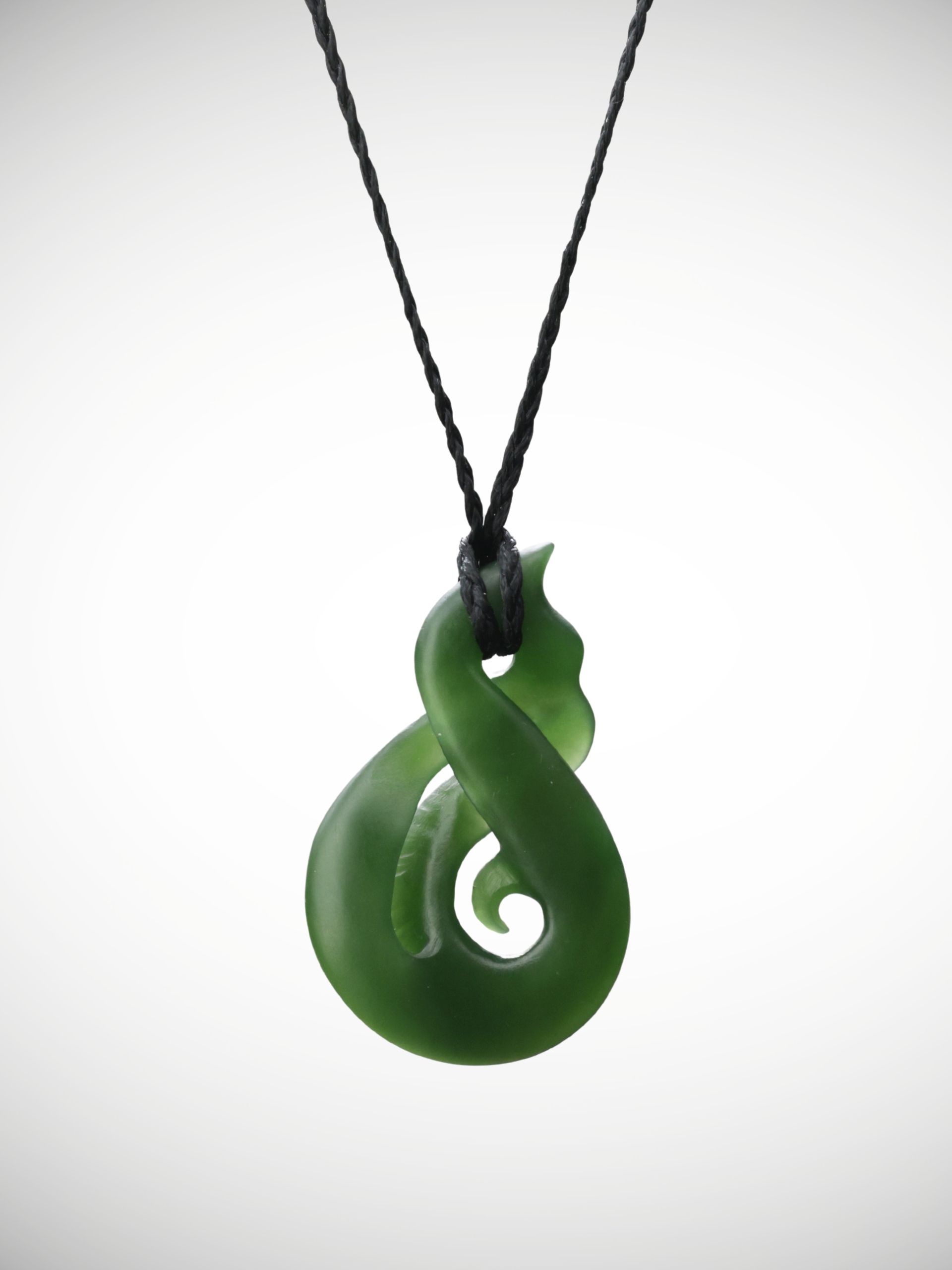 Moko Pounamu Single Pikorua Koru Genuine NZ  Kawakawa Greenstone - Ngaionui