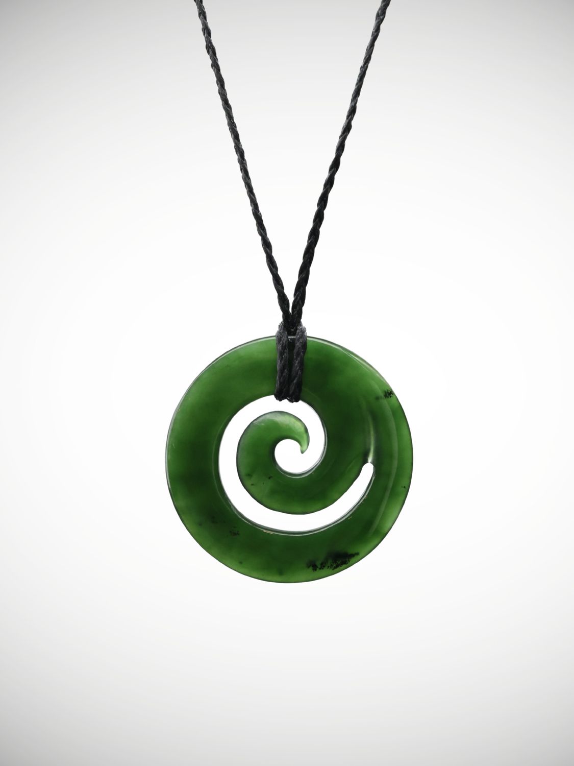 Moko Pounamu Koru Genuine NZ Kawakawa Greenstone - Kaitieke