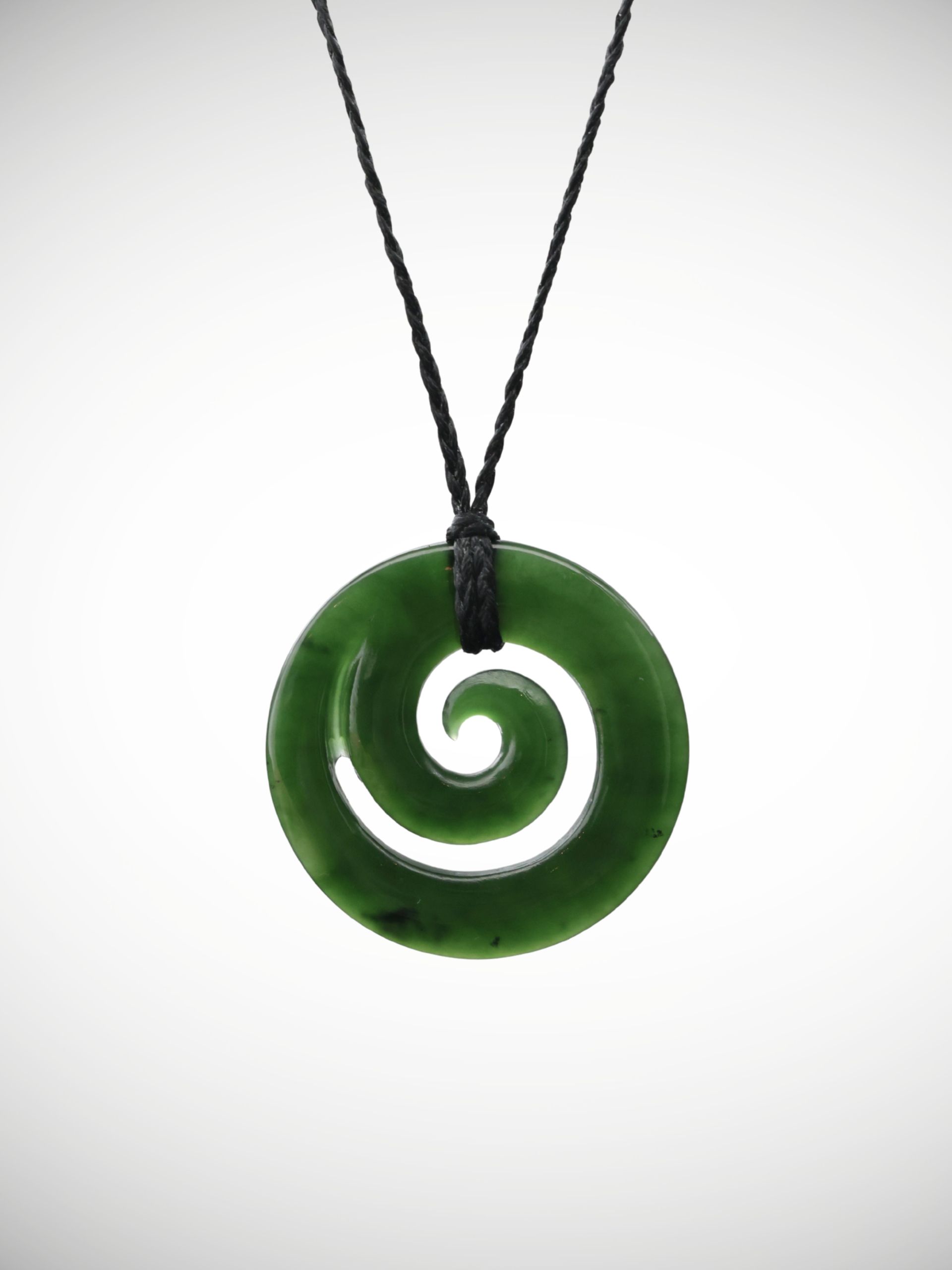 Moko Pounamu Koru Genuine NZ Kawakawa Greenstone - Kaitieke