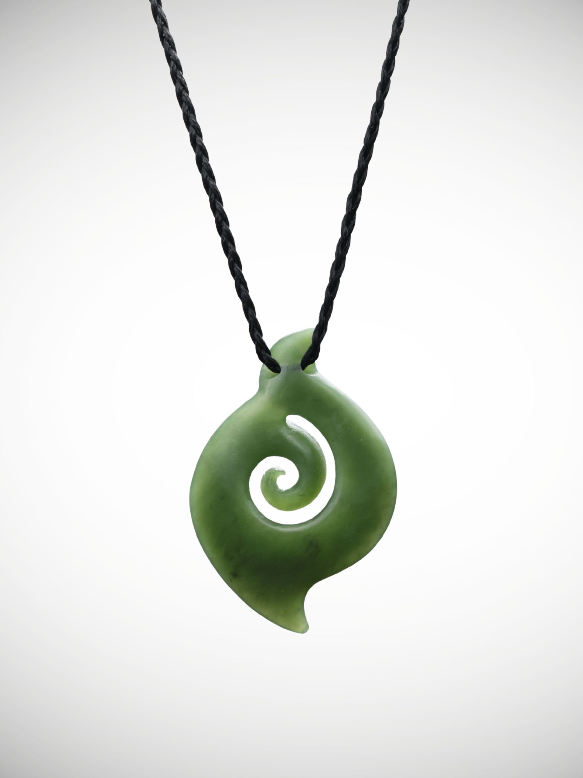 Moko Pounamu Koru Genuine NZ Kawakawa Greenstone - Kairua