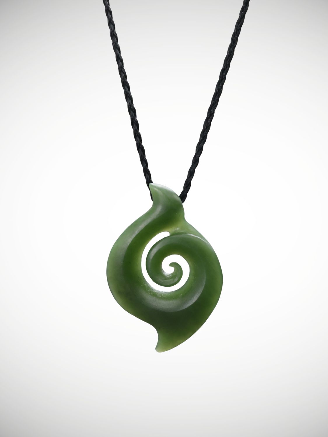 Moko Pounamu Koru Genuine NZ Kawakawa Greenstone - Kairua