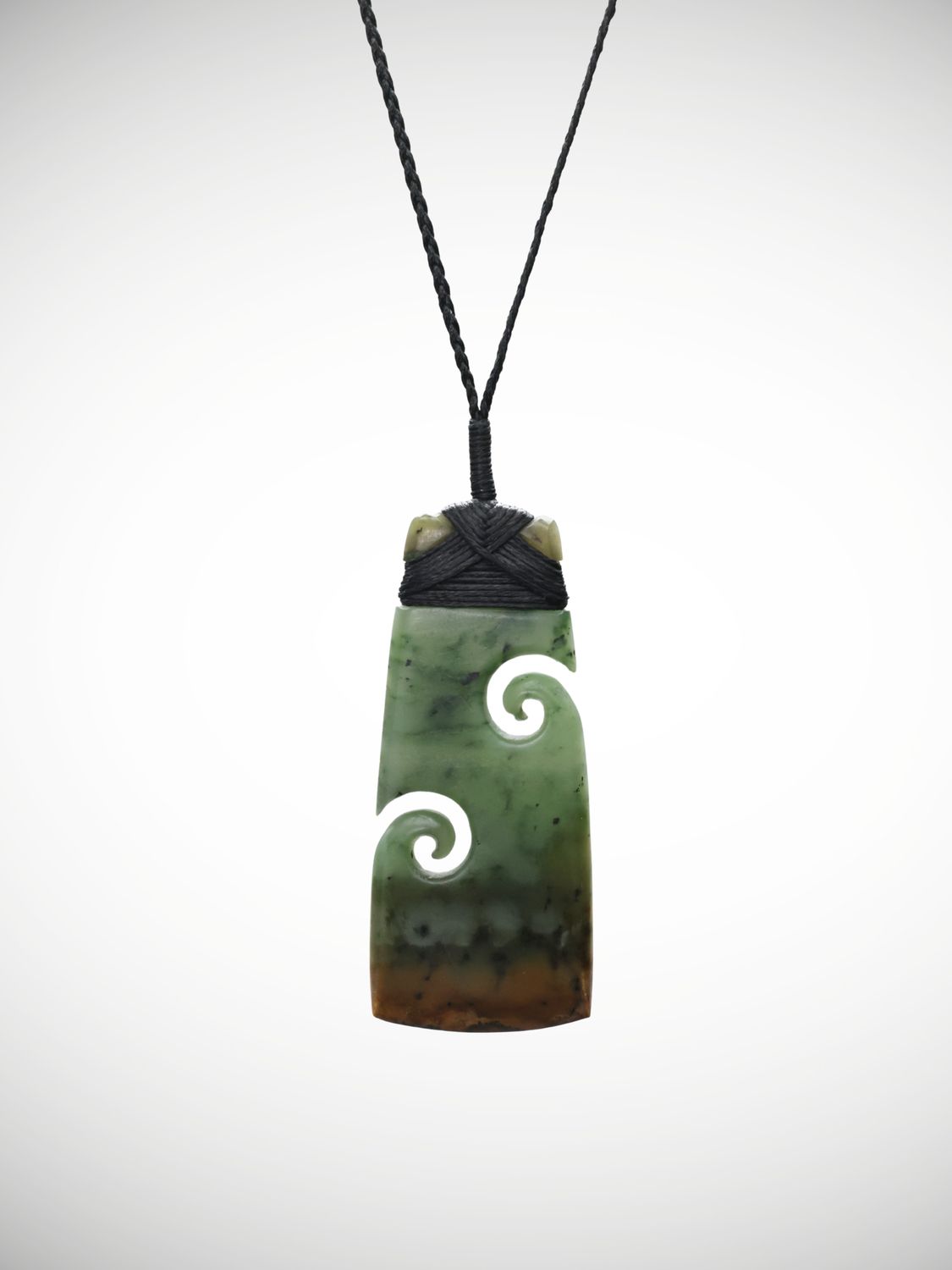 Moko Pounamu Toki with Koru Genuine NZ Inanga Flower Greenstone - Ohikanui