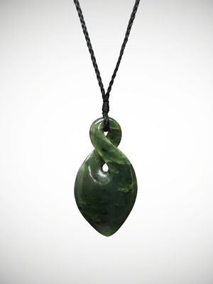 Moko Pounamu Single Pikorua Genuine NZ Kawakawa Greenstone - Ohikanui