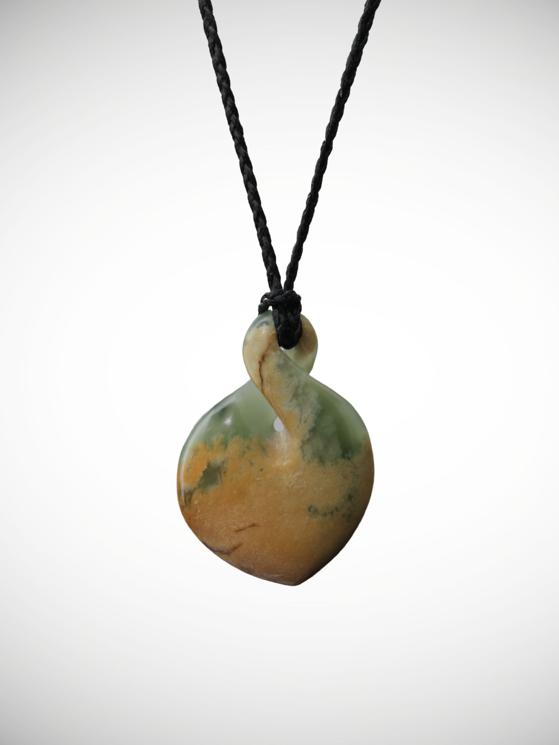 Moko Pounamu Pikorua Genuine NZ Inanga Flower Greenstone - Ohikaiti