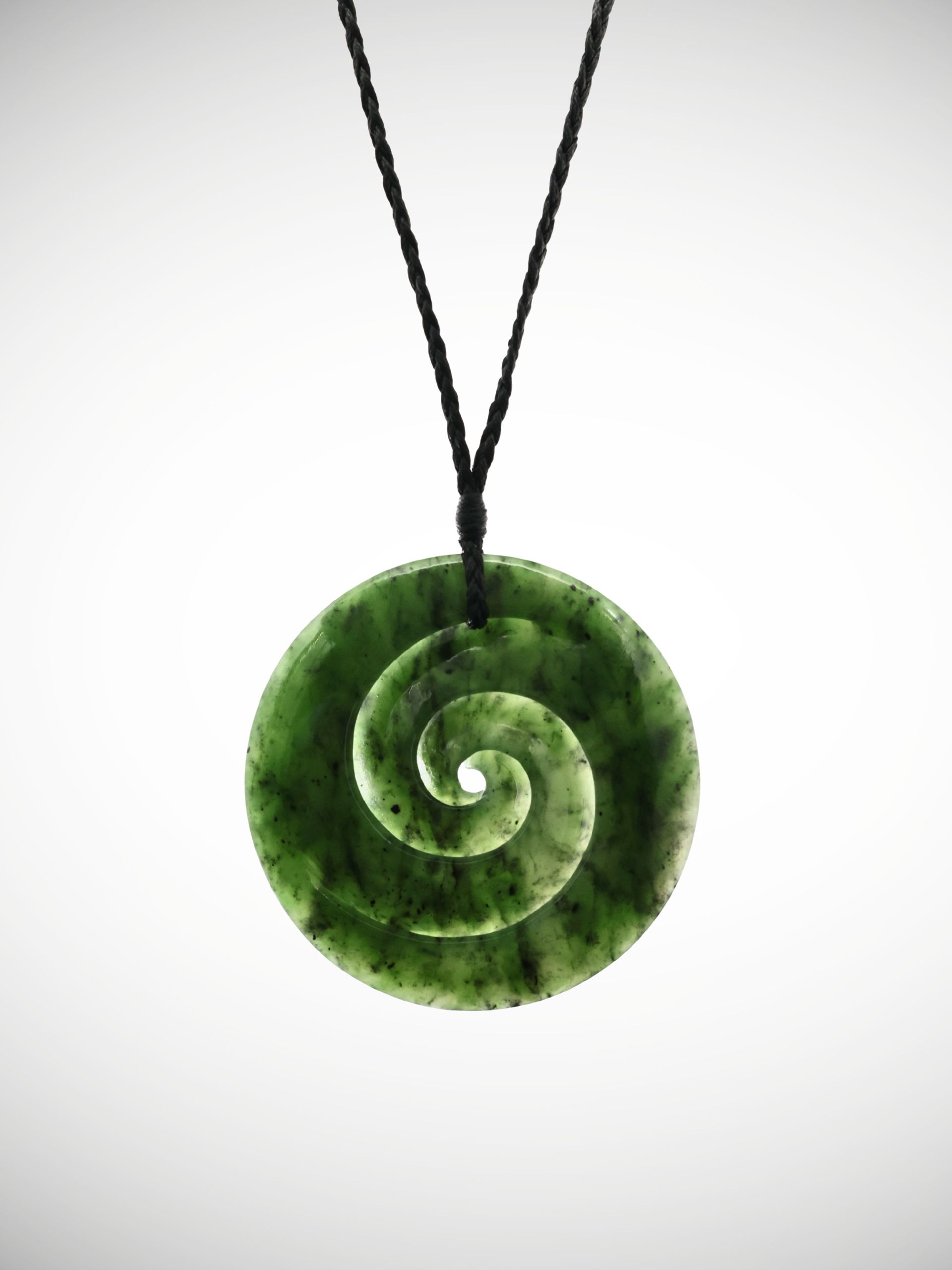 Moko Pounamu Double Koru NZ Genuine Kahurangi Greenstone - Mangateretere